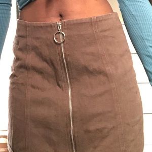 Brown Zipper Skirt